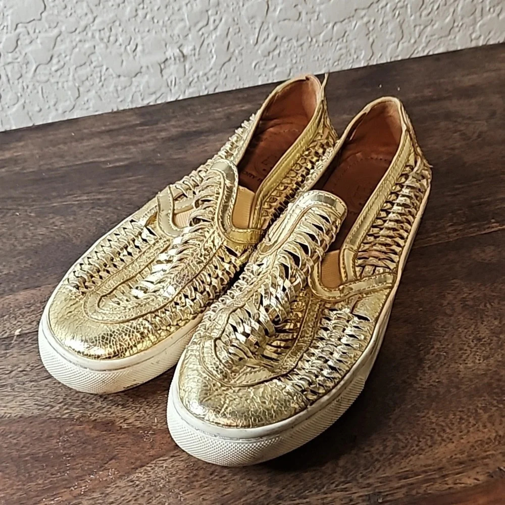 Tory Burch Gold Loafers